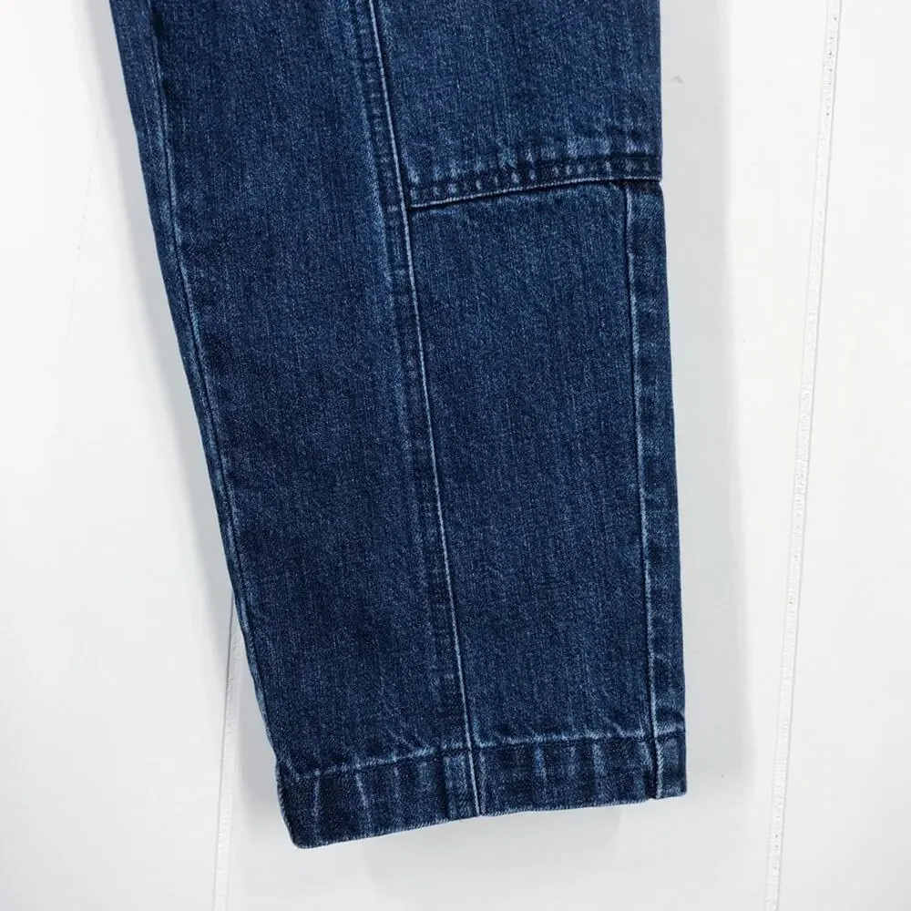 J Brand High Waisted Utility Jean Relaxed Tapered Leg Cargo Pocket Size 27 Blue
